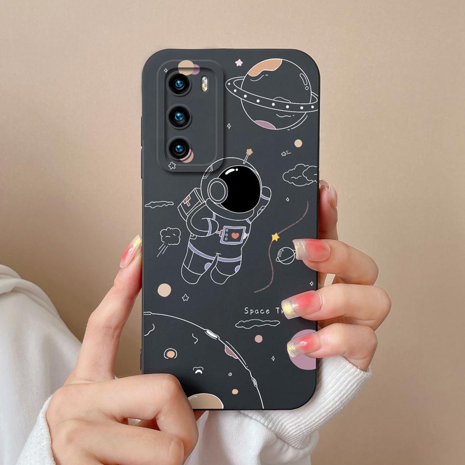 Чехол для Huawei P40 Pro Цветок Пилот Задняя крышка Мягкий Жидкий Силикон Защита Камеры Чехол для Телефона Для Huawei P 40 P40Pro Coque