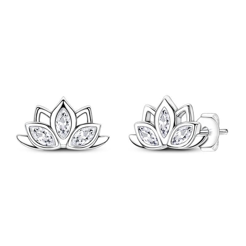 925 Silver Earrings Shining Zircon Cherry Rainbow Flower Mushroom Iris Flower Hoop Earring for Women Party Jewelry Gift