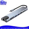 Универсальная док-станция 8-в-1 USB-C к HDTV с гигабитным Ethernet, многопортовым адаптером и кардридером