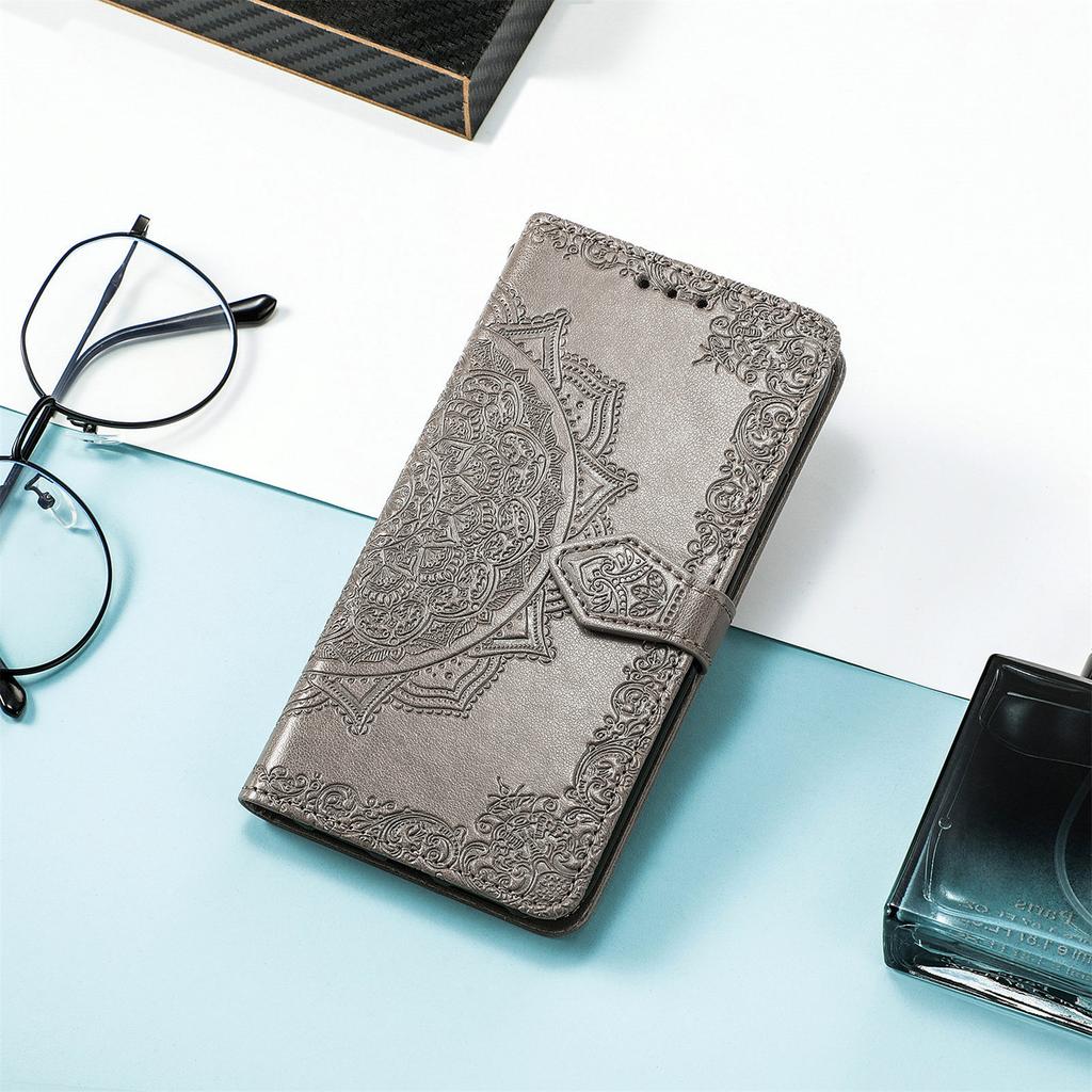 For Google Pixel 9a Wallet Case Mandala Flower Leather Phone Cover Stand