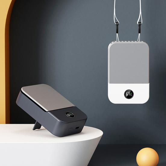 Portable Neck Fan with 3 Speed Settings Digital Display Low Noise Rechargeable Silent Air Conditioner Cooling Fan with Waist Clip