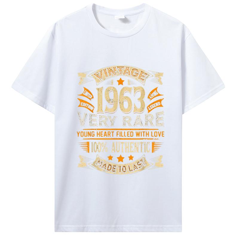 Birthday Vintage 1963 Old Gifts Vintage T-Shirts Summer Graphic Tshirt Streetwear Clothing Oversized Tshirt