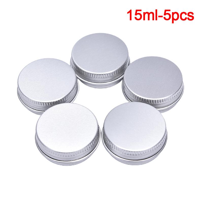 5Pcs Aluminum Mini Round Tin Metal Container Bottles Storage Jar Screw Lids Box