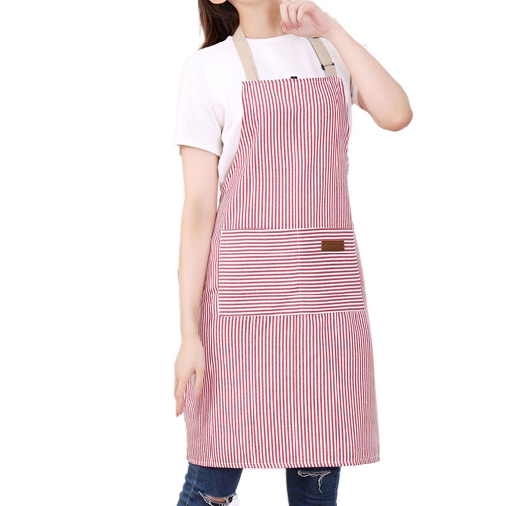 Stripe Bib Apron For Men Women Multifunctional Light Lace-up Apron For Home Kitchen