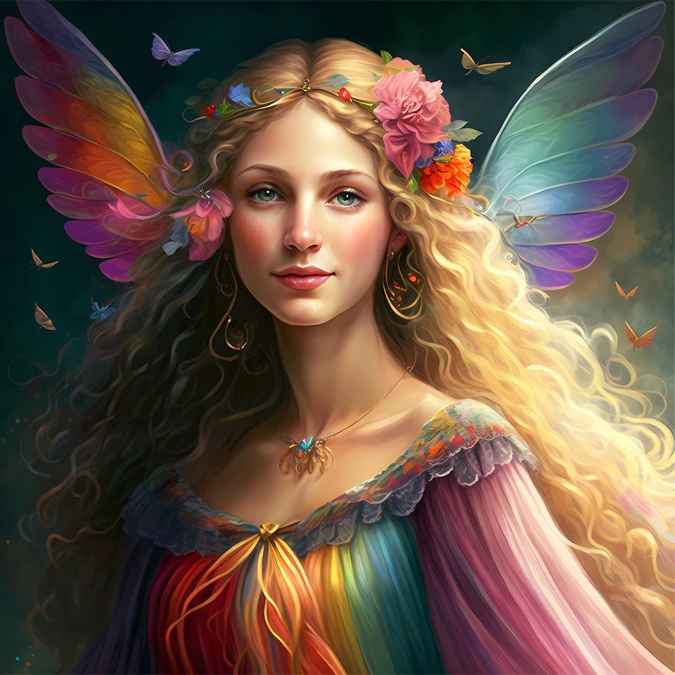 Набор для алмазной живописи с изображением девушки из мультфильма, фея, полный квадрат, круглая мозаика, цветок, 5D, сделай сам, ювелирные изделия, вышивка крестом, украшение для дома2024