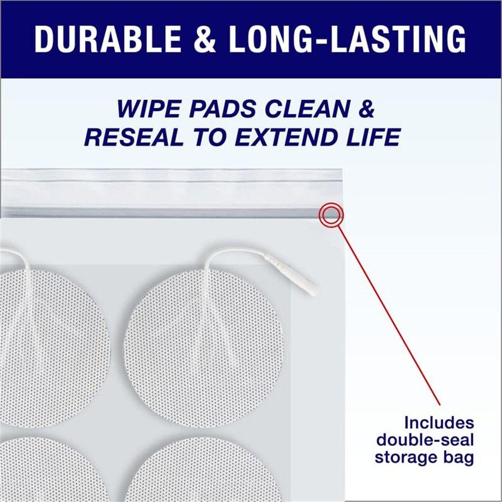 10 Pcs White Non-woven Fabric Electrode Pads 2.0mm Replacement for Tens EMS Massager