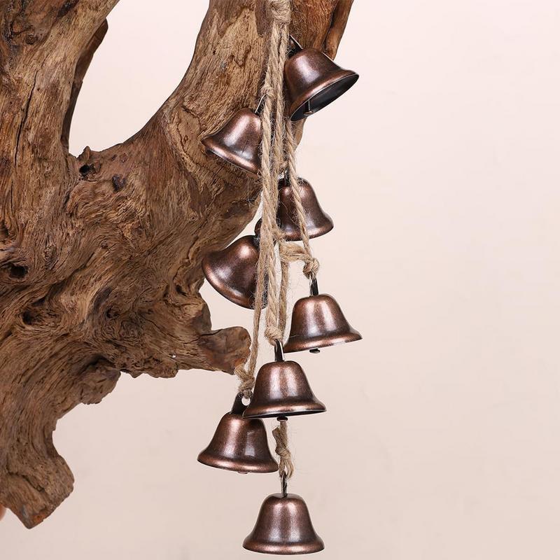 Witch Bells For Protection Retro Decorative Bells Metal Wind Chimes Red Brown Witch Decor Vintage Bells For Homes Branches Doors