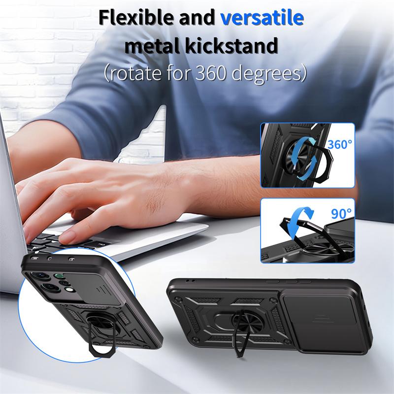 Броня Чехол для Oppo Reno 14 Pro 14F 5G Чехол Слайд Защита камеры Кольцо-держатель Чехол для телефона Reno14 F 14pro 5G Ударопрочный Coque