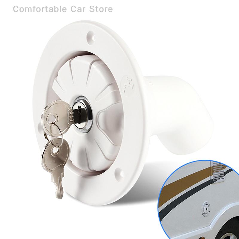 1PC Rubber Lockable Leakproof Fresh Water Inlet Motorhome Camper Boat RV Accessory with 2PC Water Inlet Keys