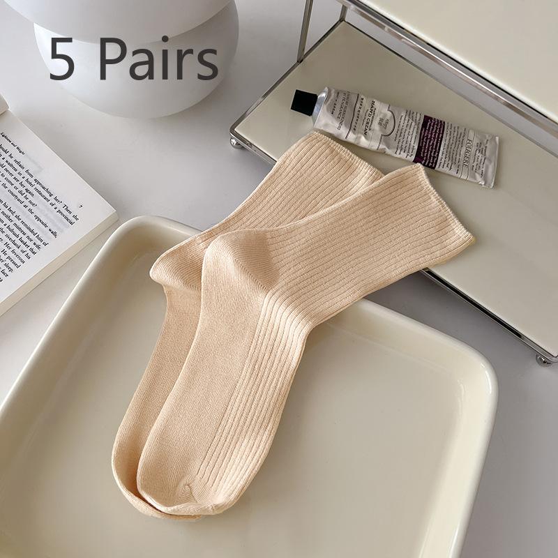 5 пар женских весенне-осенних модных новых вертикальных полосатых носков