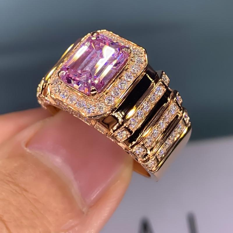 Кольцо Huitan Pink Cub Zirconie для женщин, помолвка, свадьба, аксессуары, подарок на день рождения для мамы, роскошные ювелирные изделия, прямая поставка