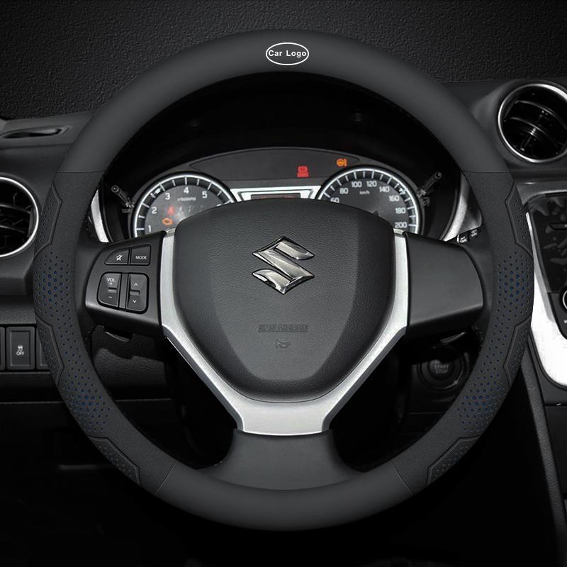 Для Suzuki S-Cross Swift SX4 Vitara Jimny Grand-Vitara Baleno Автомобиль Замша Углеродное волокно Кожа Накладка на руль Аксессуары