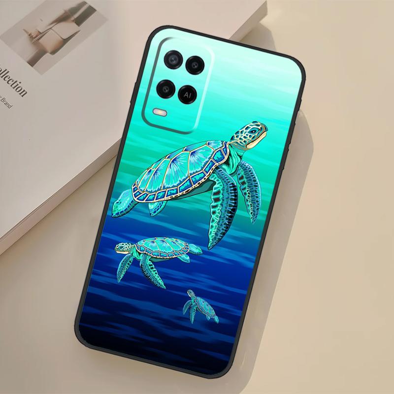 Чехол 'Морская Черепаха Бирюзовый Океанская Жизнь' для Oppo A76 A96 A16 A17 A18 A60 A80 A40 A38 A58 A78 A98 A94 A74 A54 A15 A57 A77 A5 Pro