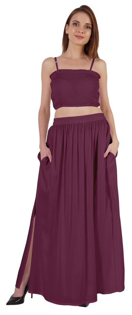 Bimba Летняя одежда для вечеринок Сексуальное платье из 2 предметов для женщин: укороченный топ и длинная юбка, комплект W