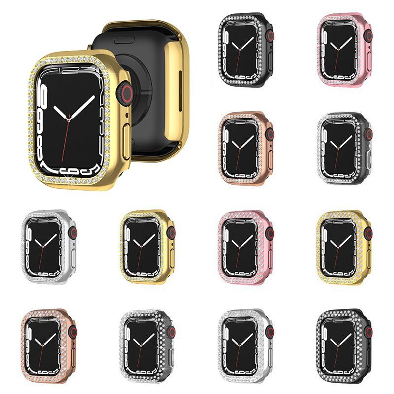 Роскошный защитный чехол-крышка с бриллиантами для Apple Watch Series 7 Gen 41/45 мм