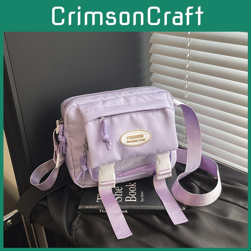 Student Large Capacity Messenger Bag With Zipper Closure For Casual Outings