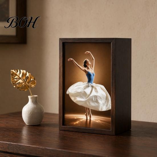 High-end Home Decor Tissue Box Walnut Wood Box, with Artistic Ballet Dancer Skirt Design, Creative Dress Design Multipurpose Paper Towel Holder