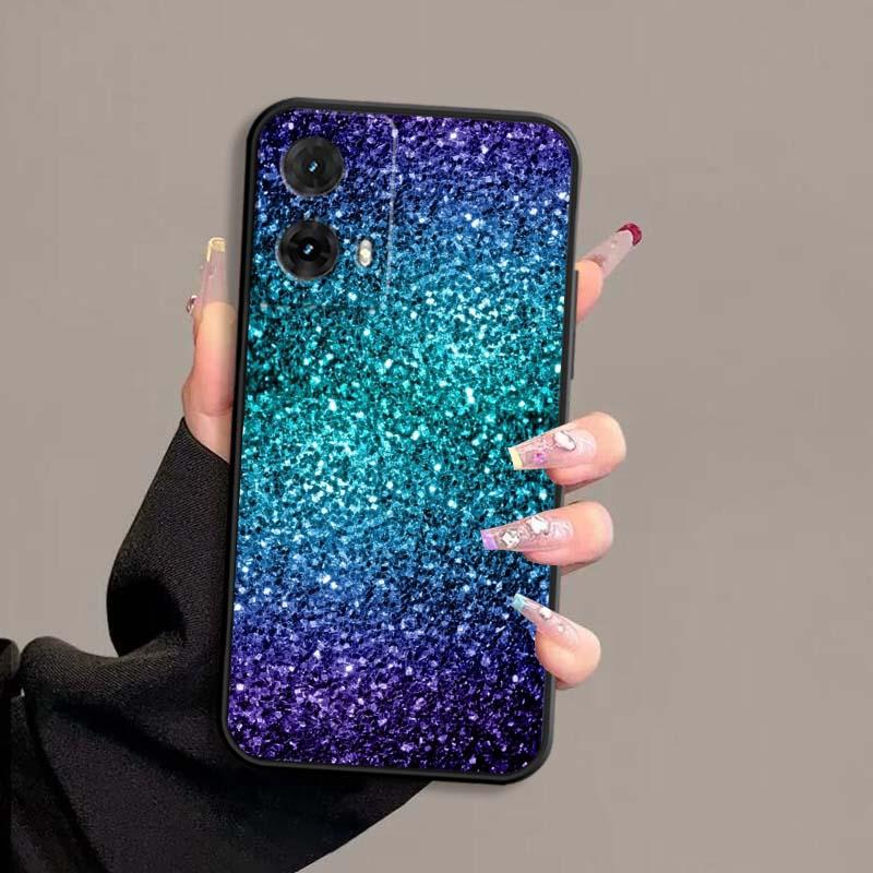 Сияющие креативные узоры Для Motorola G85 Edge 50 G24 G35 G14 G04 40 G72 G34 G G54 G13 G32 5G Черный чехол для телефона