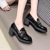 Новые туфли для женщин, модные на открытом воздухе, с круглым носком, однотонные, толстые, износостойкие, женские туфли Zapatos Para Mujeres