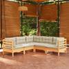 Day and Night - Day and Night Garden Furniture 5 Pieces and Cushions Solid Cream Pine Wood