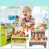 Красочный Деревянный Верстак с Инструментами Интерактивная Развивающая Игрушка для Детей 4-6 лет