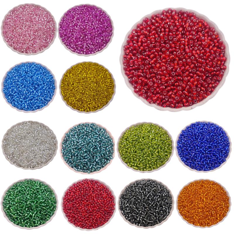 Fashionable Jewelry Making Loose Beads 3mm 4mm For Necklace Bracelet Mini Seed Glass Beads Candy Color Pendant Silver Plated DIY