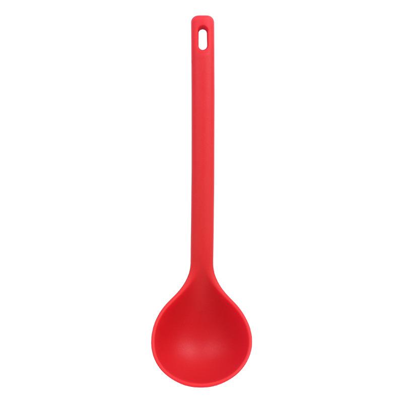 Nonstick Long-handled Silicone Soup Ladle Lightweight Odorless for Kitchen Hot Pot Porridge Cooking Tool