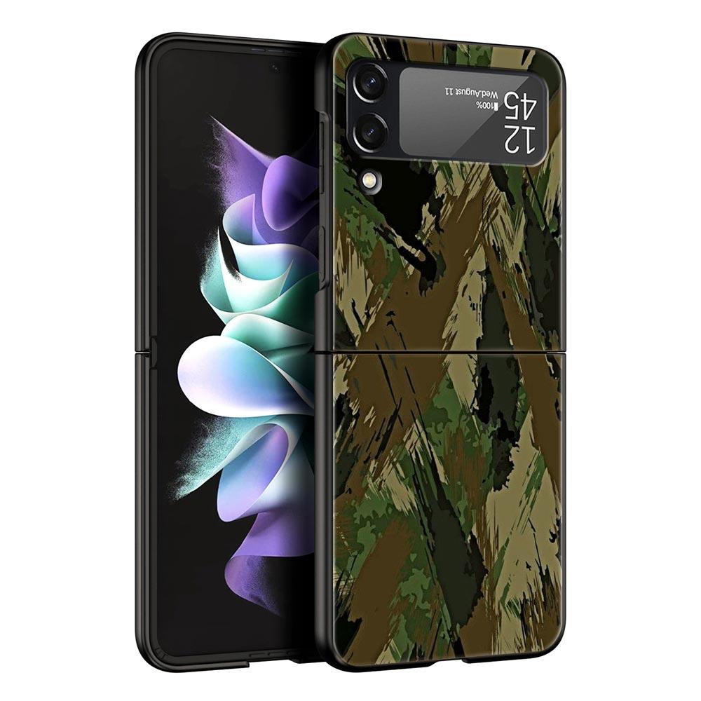 Камуфляжная Военная Армейская Чехол-Бампер Для Samsung Galaxy Z Flip 6 5 4 3 Корпус Для Samsung Z Flip3 Flip4 Flip5 Жесткий PC Чехол