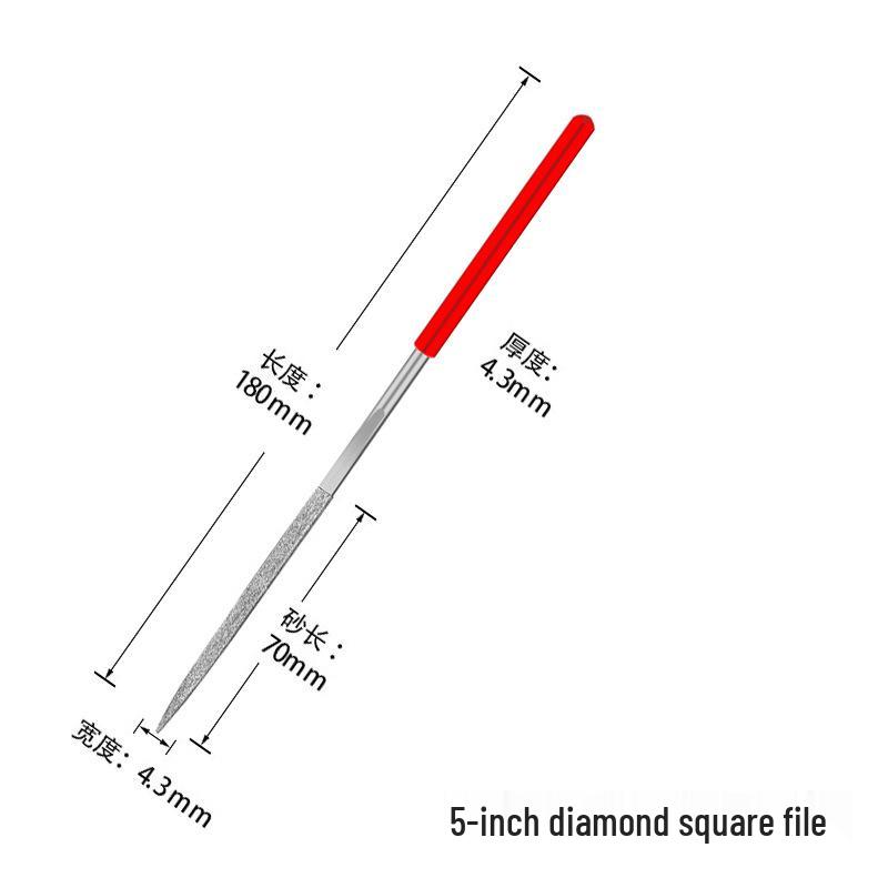 Titanium-Plated Fine Alloy Diamond File Set for Metal Grinding & Deburring