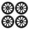 4PCS 1/10 Drift Car Tires Hard Tyre for Tamiya TT02 On Road Drifting Car RC Rubber Tires and Wheels Set Black