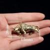 Vintage Brass Ox Decorations Creative Zodiac Ox Keychain Pendants Home Decor Metal Ox Statues Bronze Ox Ornaments Gifts