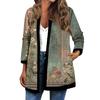 Women's Fall And Winter Fashion Casual Printed Long Sleeve Mid-Length Cardigan Jacket
