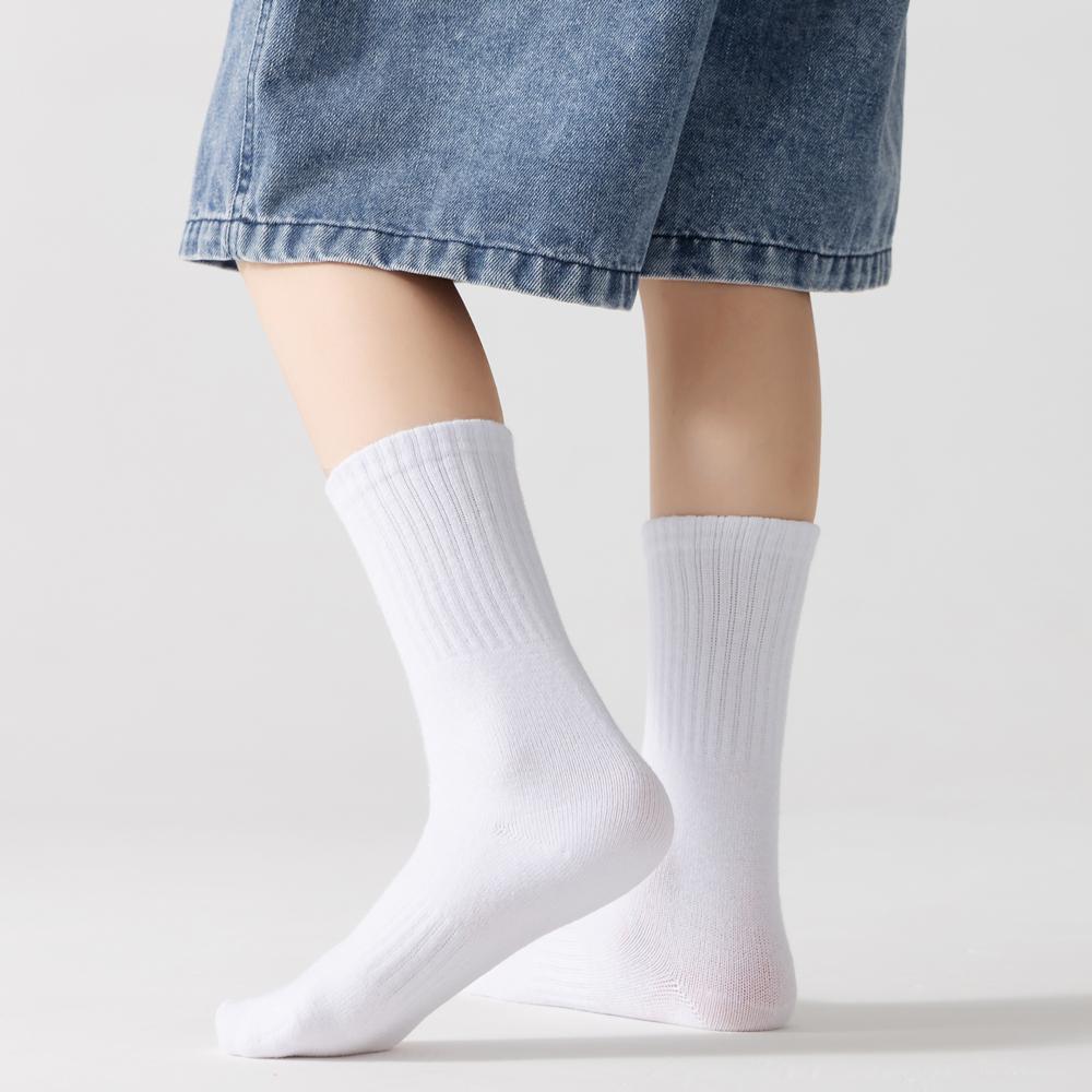 5 пар детских носков-гольф из 100% хлопка для девочек и мальчиков, теплые, белые, черные, спортивные носки для студентов на осень и зиму, для 1-12 лет
