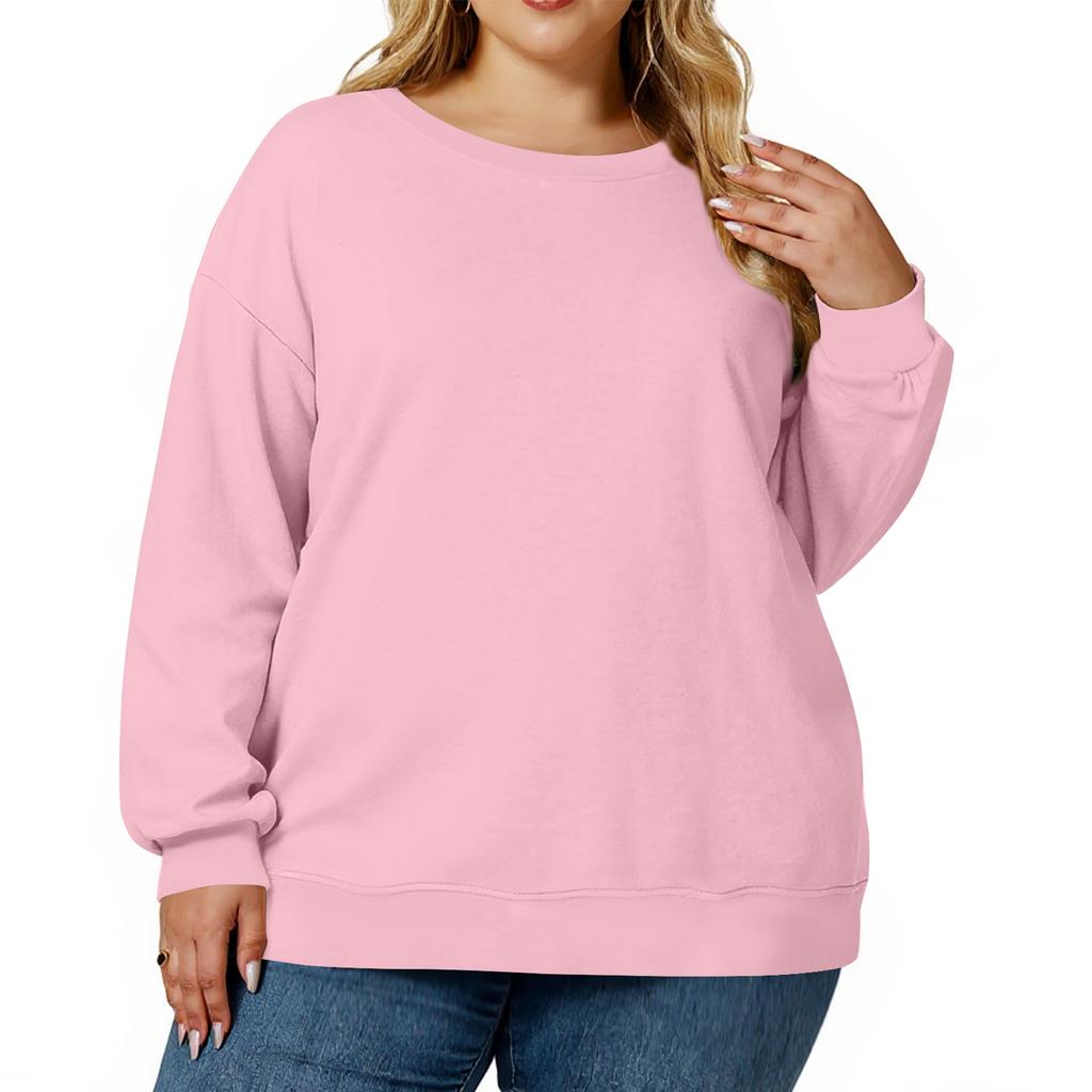 Plus Size Sweatshirt For  Women Oversized Crewneck Long Sleeve Pullover Tops