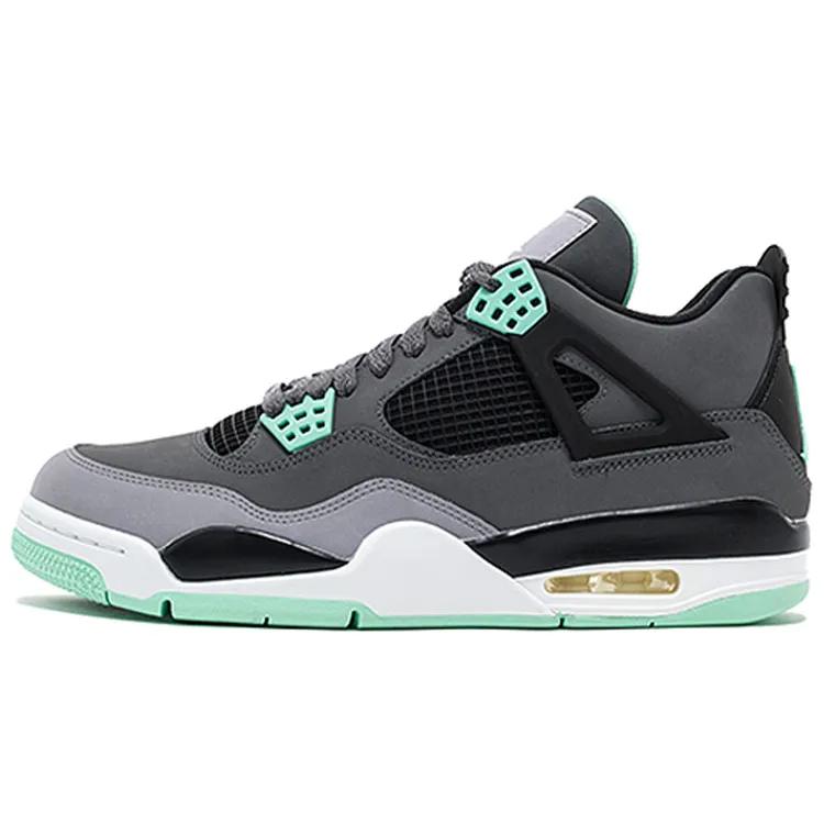 Air Jordan 4 Retro 'Green Glow' (Unisex) Dark Grey / Green Glow / Cement Grey / Black Vintage Basketball Shoes 308497 033
