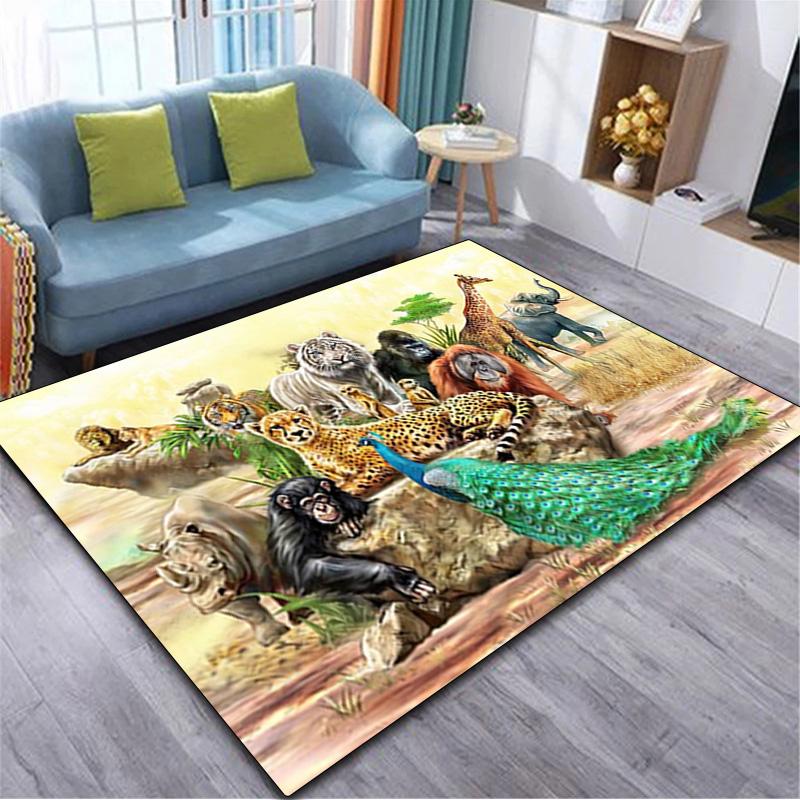 1Pc Animal World Print Rug - home decoration Carpet For Living Room Bedroom Flooring Computer Chair Area Rug