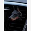 Круглый Черный Доберман Собака Автомобильный Вентиляционное Отверстие Кондиционера Ароматерапия Мужской Ароматический Диффузор Камень Удаление Запахов Подарок на Годовщину Сторожевая Собака