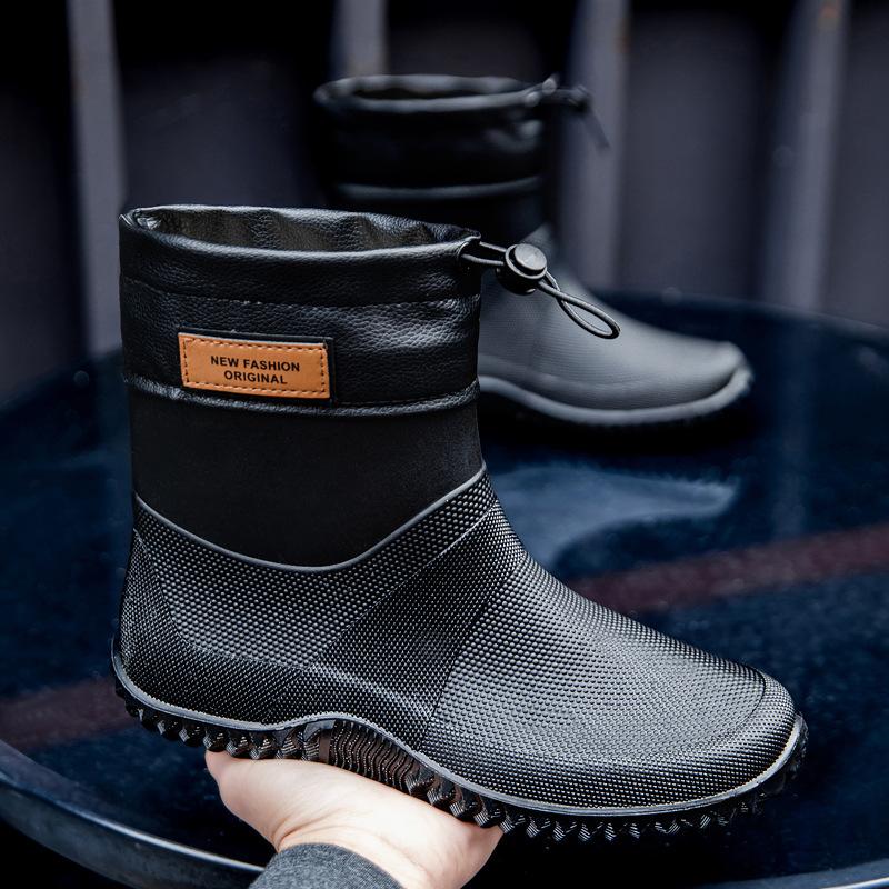 Strictly Selected Water Boots Men's Short Tube Wear-resistant Rain Shoes Couple Outdoor Commuting Waterproof Overshoes Environmentally Friendl
