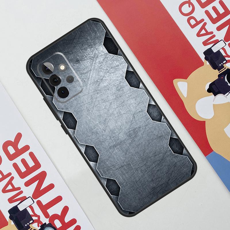 Чехол с металлическим узором из стали и железа для Samsung Galaxy A36 A35 A55 A06 A16 A26 A56 A53 A32 A52 A33 A13 A14 A34 A54 A17 A15