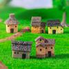 5Pcs Resin House Miniatures Diy Resin Ornament Fairy Garden Decoration Moss Terrarium Micro Landscape