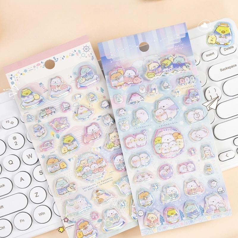 Милые 3D стикеры Sumikko Gurashi 2 шт. - Объемный декор для скрапбукинга, DIY-журнала, школьных принадлежностей и подарков
