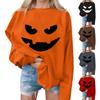 Женские повседневные модные толстовки с длинным рукавом и круглым вырезом с принтом Хэллоуина, пуловер, топ