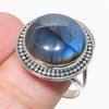 Ювелирное кольцо из натурального лабрадорита ручной работы из твердого серебра 925 пробы, размер 10 n9K57