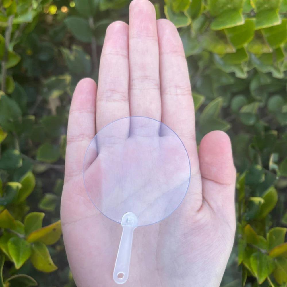 50Pcs Round/Flower/Heart Shaped Mini Transparent Fan Acrylic Children's Art Fan Blank Fan Child
