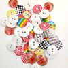 100Pcs Spiral Stripe Plaid Wooden Round Buttons DIY Sewing Hand Craft Accessory