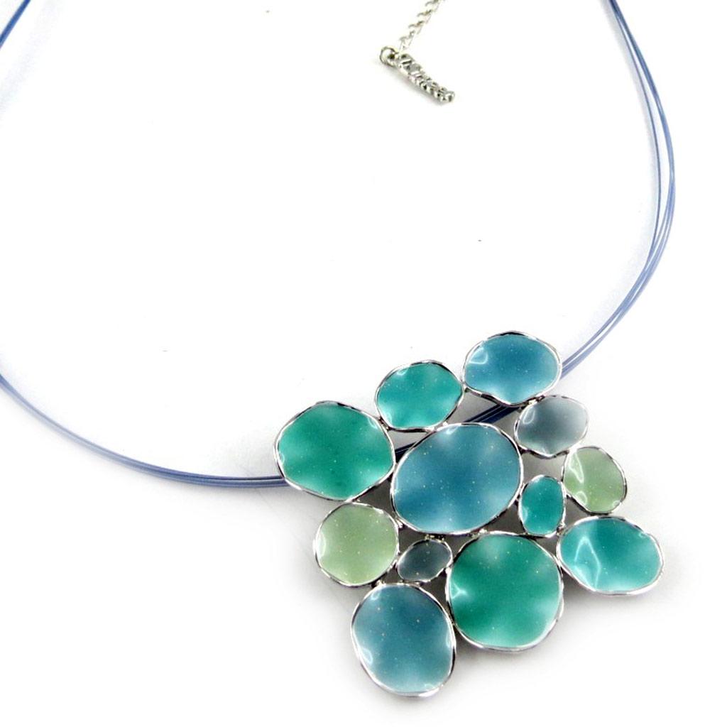 Les Trésors De Lily [E0401] — Синее дизайнерское колье «Мимозы»