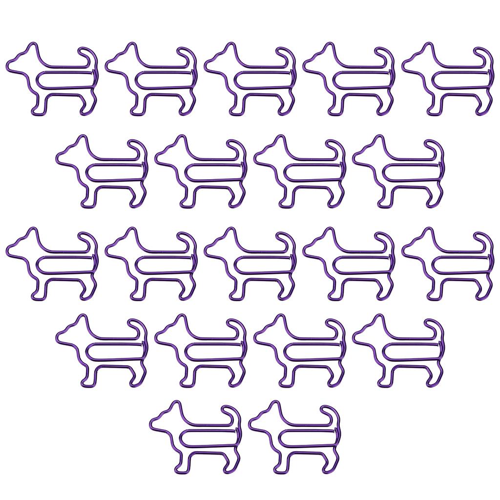 20Pcs Paperclips Bookmarks Metal Cartoon Shaped Office Supplies Clips  Puppy