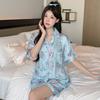 Summer Fresh And Sweet Rabbit Short-Sleeved Ice Silk Pajamas Women'S Summer Loose Girl Loungewear Suit