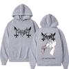 Худи с принтом Death Black Metal Mayhem Женское Винтажное Повседневное С капюшоном Спортивный костюм Мужская мода Готический Рок Оверсайз