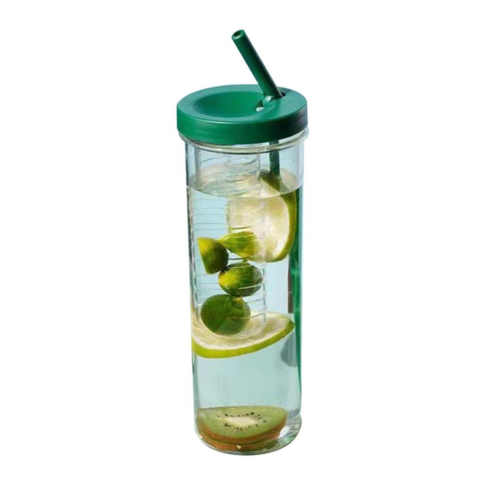 Creative Juice Cup Fruits Filter Water Bottle Plastic Outdoor Water Cup Travel Sport School Water Bottle with Straw Drinkware